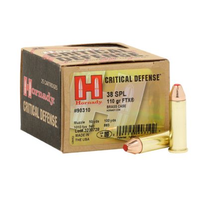 Hornady 38 Special 110 gr FTX Critical Defense