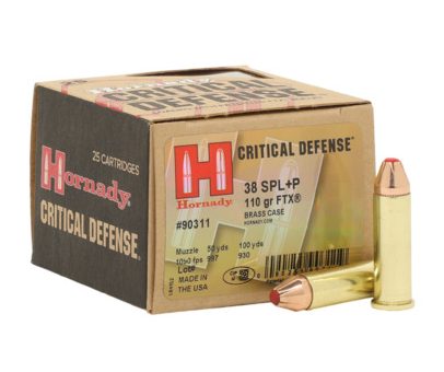 Hornady 38 Special +P 110 gr FTX Critical Defense