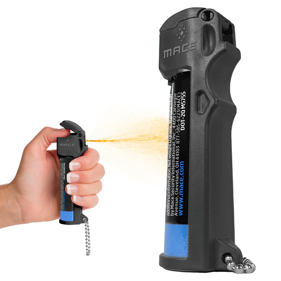 Mace Triple Action Spray - OC Pepper, Tear Gas & UV Dye Personal Model, Black