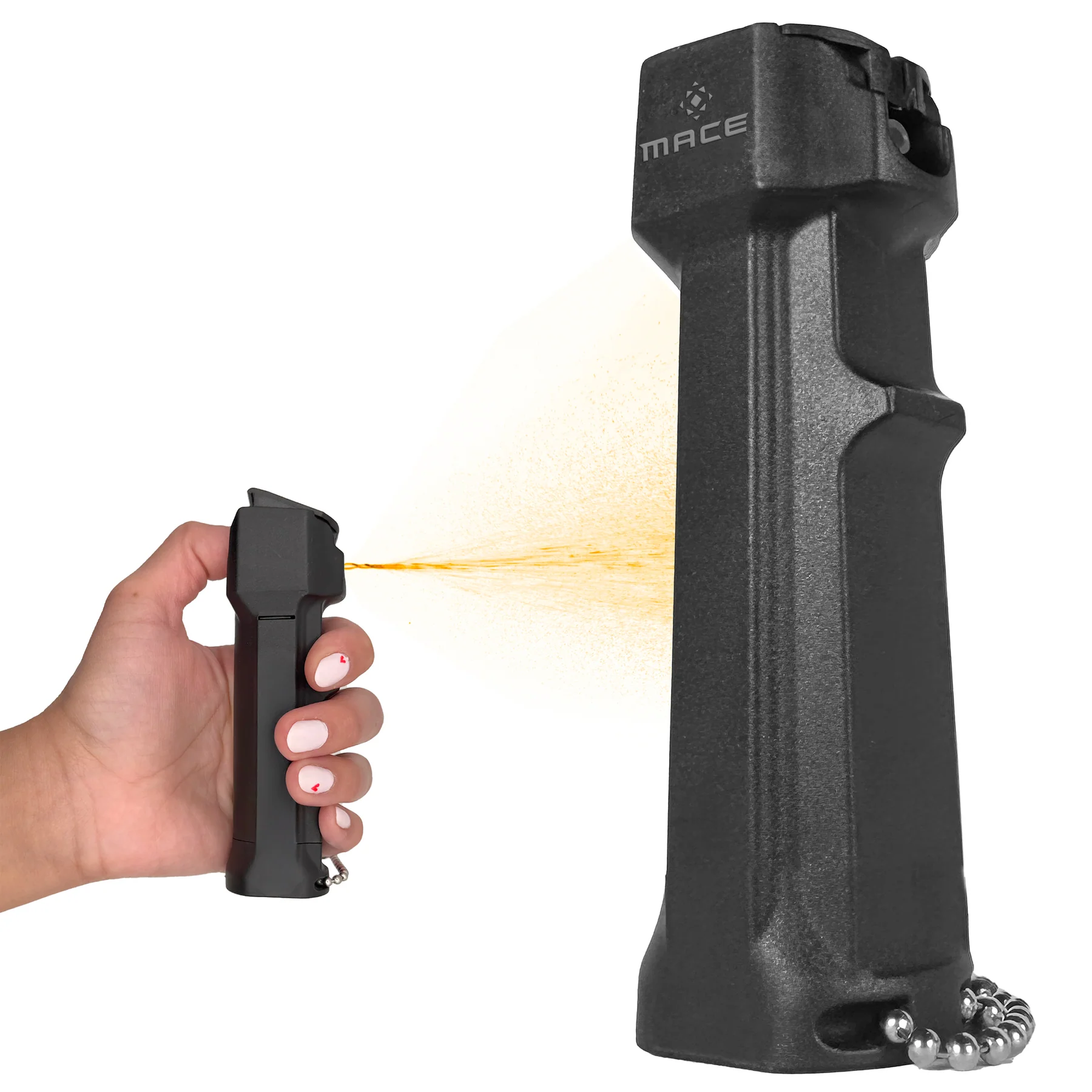 Mace Triple Action Spray - OC Pepper, Tear Gas & UV Dye Police Model, Black